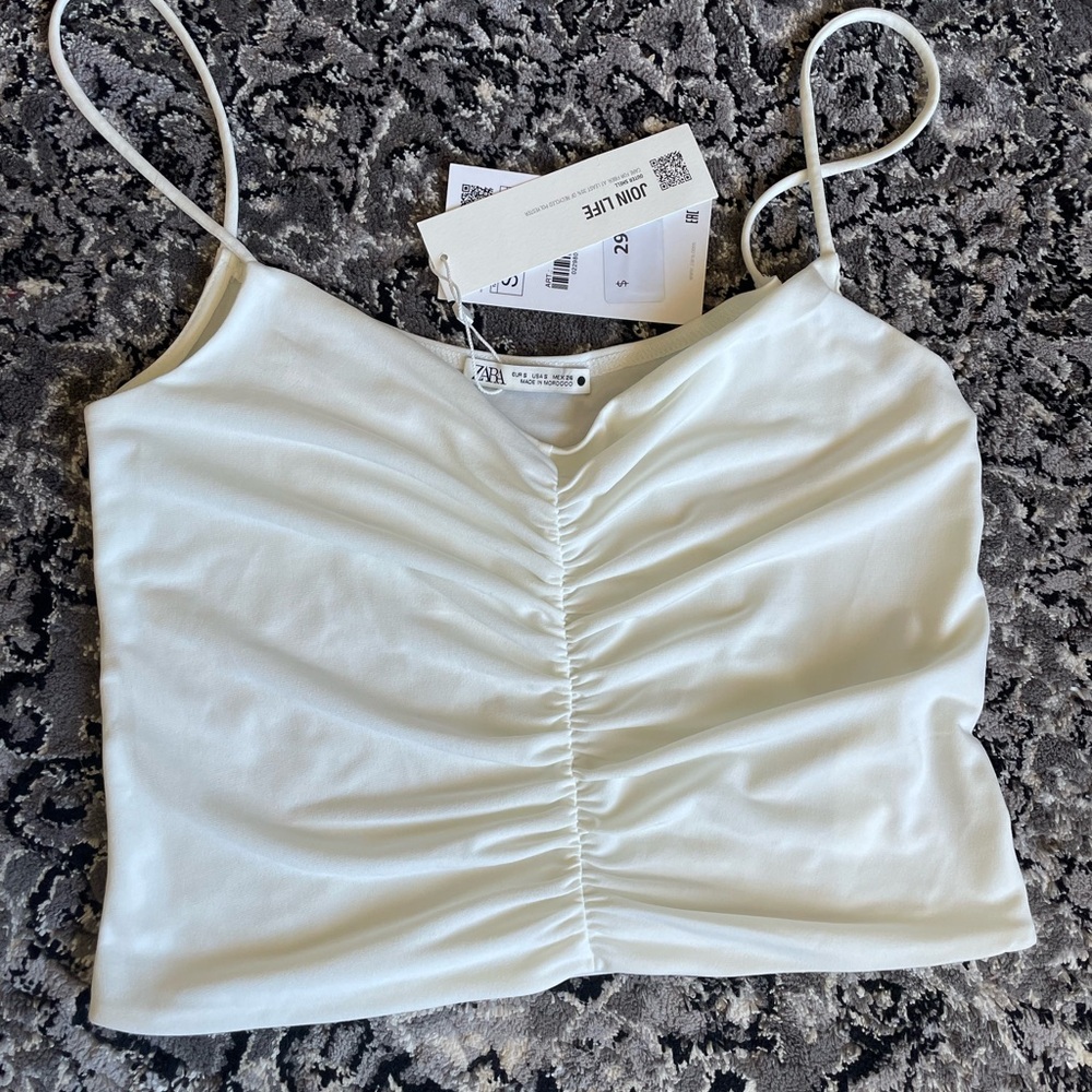 Zara Elegant Cream Camisole Top